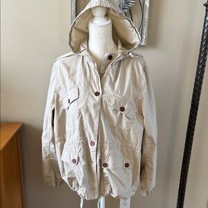 Women's Beige Hooded Jacket